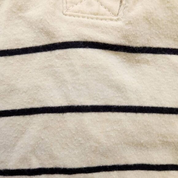 Zara boys size 7 cream thin black striped short sleeve t-shirt Henley minimalist - Picture 3 of 4